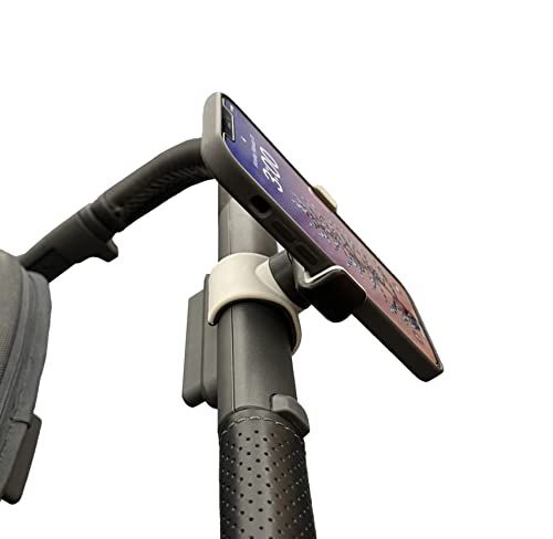 Maxby Stroller Phone Holder for Handlebar, Universal Phone Mount with One-Hand Quick Release Clamp, 360° Rotating View, Secure Non-Slip Grip, Fits Most iPhone & Android Smartphones with Cases