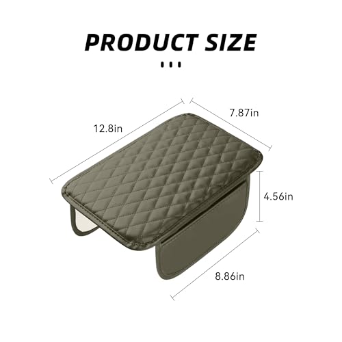 Upgraded Car Middle Center Console Cover with 2 Storage, Universal Microfiber Leather Car Armrest Cover Cushion Universal Vehicle Middle Console Cover, Most Vehicle, SUV, Truck. (Light Beige) - color: Light Beige
