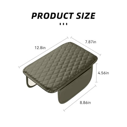 Upgraded Car Middle Center Console Cover with 2 Storage, Universal Microfiber Leather Car Armrest Cover Cushion Universal Vehicle Middle Console Cover, Most Vehicle, SUV, Truck. (Light Beige) - color: Light Beige
