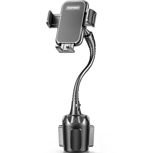 [Upgraded] Cup Holder Phone Holder for Car, Phone Mount Universal Adjustable Gooseneck Cup Holder Cradle Car Mount for Cell Phone iPhone 14,Samsung,LG (Black) - style: Cup Phone Mount