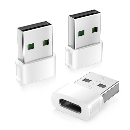 Basesailor for Apple Watch 11 Charger Adapter 3Pack,USB to USB C Converter Type C to USBA Charger Cable USBC Cord Block for iPhone 17 17e Air 16 15 Pro Max,Airpods Pro 3,iPad mini,Samsung Galaxy S26 - color: White