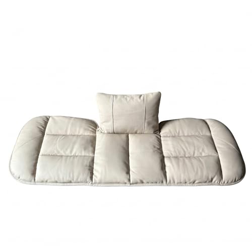 A leather rear seat cushion specially designed for cars - made by hand - can relieve pain in the buttocks, pressure points, and sciatic nerve. | Rear seat cover (Off White, Rear Seat Cushion) - color: Off White, size: Rear Seat Cushion