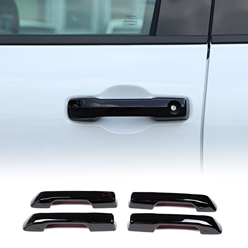 Aunginsy Auto Exterior Door Handle Protective Trim Cover Compatible with Toyota Tundra/Sequoia 2022-2025 Car Front Rear Outside Door Handle Outer Trim Cover Protector Decoration Covers ABS Accessories - color: Piano-Black