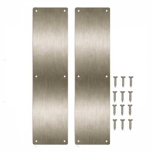 Door Push Platee, Metal Kickplate for Bottom of Door,4x16 inch Aluminum Metal Plate Rounded Corners for Interior and Exterior Doors (Brushed Bronze 2 Pack) - color: Brushed Bronze, size: 4 x 16 Inch