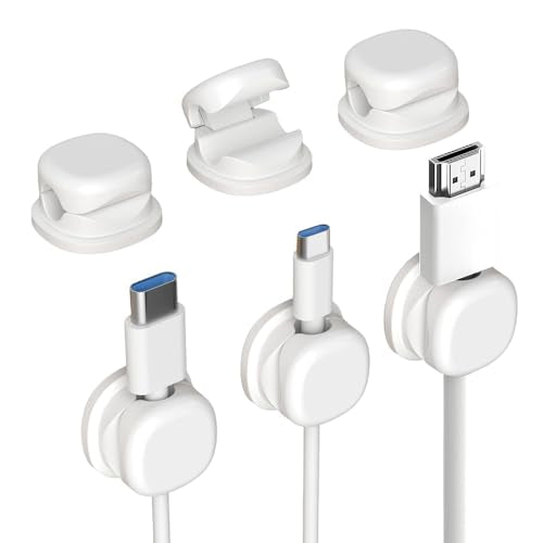 Cord Organizer Holder, 2025 New Desk Cable Management, Cable Clips Organize Phone Charging Cords Holder Organizer Neatly for Home Office Car Desk Nightstand (White, 12 Pack) - color: White, size: 12 Pack