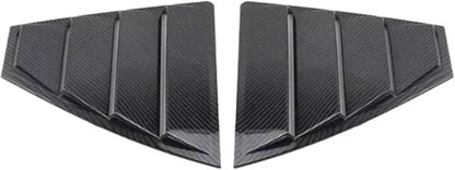 Rear Side Window Louvers for 2016-2020 Hyundai Elantra, Carbon Fiber Style Quarter Window Shutter Cover Trim, Matte Black Vent Grille Guard Decoration, Exterior Car Accessories (Pair)