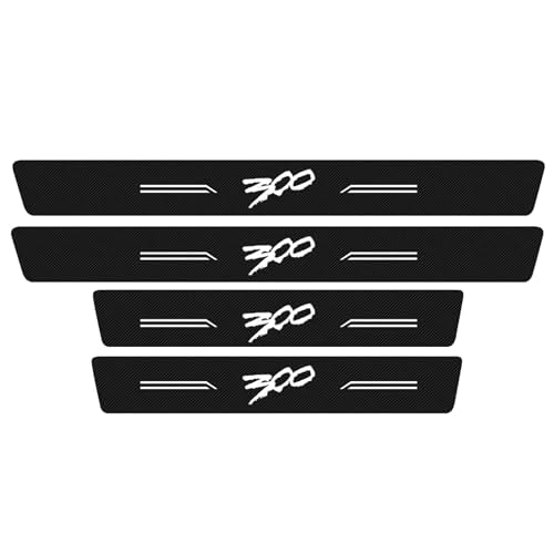 4pcs/Set for Chrysler Door Sill Protector 300/C/ 300S 2005-2023 Door Sill Protector, Carbon Fiber Vinyl Door Sill Trim Scuff Plate - color: White