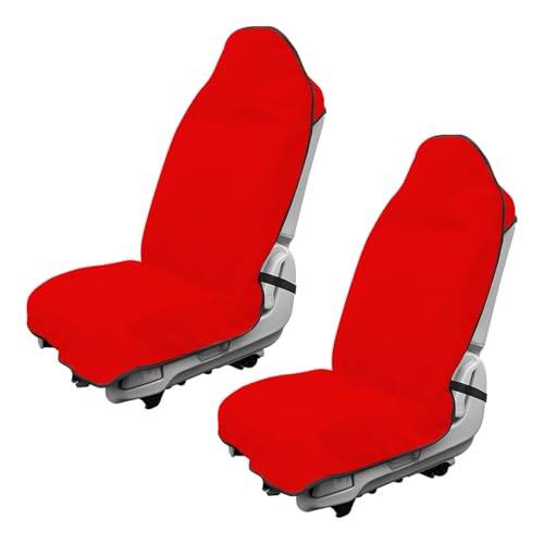 DXNQ 2PCS Car Towel Seat Cover, Waterproof Sweating Non-Slip Premium Soft Towel Carseat Protector, Universal Machine Washable Car Truck SUV Front Seat Cover for Gym Workout Beach Hiking (Red) - color: Red, 2pcs, Front