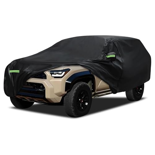 Car Cover Custom Fit for Toyota 4runner 2002-2026, Migaven Waterproof Full Exterior Cover Sun Rain Protection with Door Zipper and Cotton Lining, Black - color: Black, size: Custom Fit for Toyota 4runner