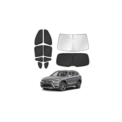 Canvcle Window Shades for 2016-2022 BMW X1 F48 Accessories Windshield Sun Shade Side Rear Window Cover Sunshade Sun Visor Shield Privacy Protection for Camping Keep Vehicle Cool Black 10PCS - size: Bmw X1 F48 2016-2022