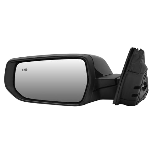 Driver Side View Mirror Compatible with Chevy Malibu 2016 2017 2018 2019 2020 2021 2022,Mirrors with Blind Spot Detection,Memory,Heated,Turn Signal Light,Manual Folding,12Pins(Gloss Black) - color: 12Pins-Gloss Black, size: Left Driver Side