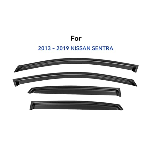 YQAUTEC Window Visors Rain Guards Shield for 2013-2019 Nissan Sentra, Window Wind Deflectors Vent Shades for 13-19 Sentra - size: Y284NS
