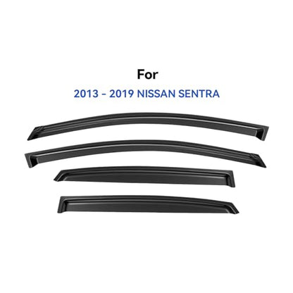 YQAUTEC Window Visors Rain Guards Shield for 2013-2019 Nissan Sentra, Window Wind Deflectors Vent Shades for 13-19 Sentra - size: Y284NS