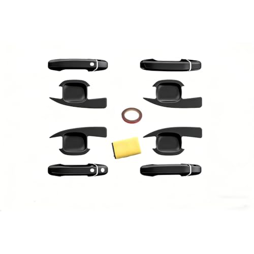 12Pcs Exterior Door Handle Cover Front Rear Driver & Passenger Side and Door Bowl Compatible with 2019-2025 Chevy Silverado GMC Sierra 1500 20-25 2500 3500 (Glossy Black) - color: Glossy Black