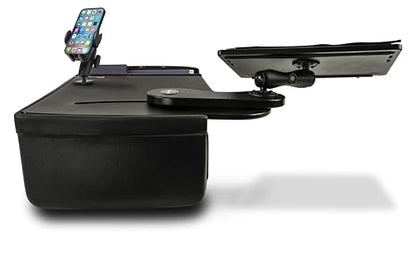 AutoExec Reach Car Desk for Your Vehicle Workstation and Mobile Office, Front Seat, Black with Phone Mount - color: Black, style: Phone Mount