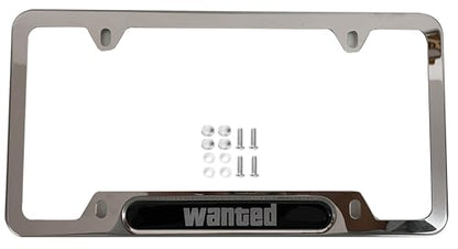 Wanted Level GTA License Plate Frame Cover Holder Stainless Steel Car Accessories Chrome 1Pc