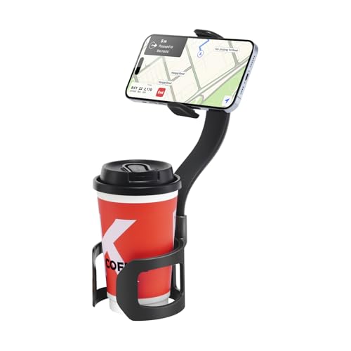 APPS2Car Cup Phone Holder for Car with Solid Adjustable Alloy Arm, Save Space, Easy Installation, Long Neck Car Phone Mount Compatible with iPhone Samsung Google Smartphones - size: Small to Medium