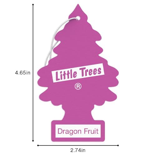 LITTLE TREES Car Air Freshener | Hanging Tree Provides Long Lasting Scent for Auto and Home | 24 Air Fresheners |Dragon Fruit - color: Dragon Fruit
