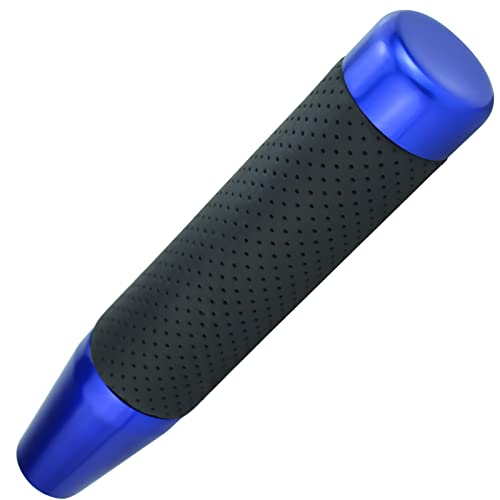 7" Long Weighted Gear Shifter Knob Leather Covered Alloy Car Stick Shift Lever Handle Fit Most Manual Vehicles, Blue - color: Blue