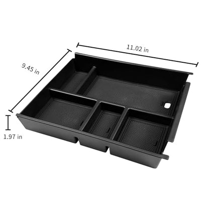 Zxiaochun Center Console Organizer Compatible with 2019-2025 2026 Chevy Silverado/GMC Sierra 1500 & 2020-2026 Silverado/Sierra 2500HD 3500HD, Armrest Box Storage Tray (Split-Bench Folding Seat ONLY) - size: Armrest Tray