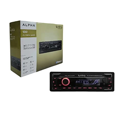 Infinity Alpha 100 Single DIN Bluetooth USB/AUX SD FM Radio MP3 Player Digital Media Car Receiver