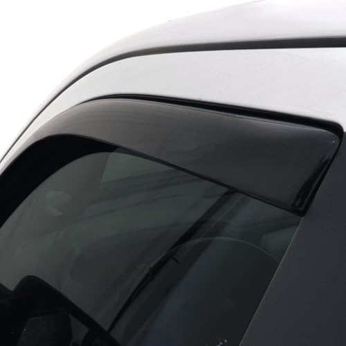 4pcs Side Window Visor Wind Vent Deflector fit for 2004-2015 Nissan Titan Crew Cab,in-Channel Style Shatterproof Dark Smoke Shade Tape On Sun Rain Guards 194858 - size: 2004-2015 Titan Crew Cab(In-Channel)