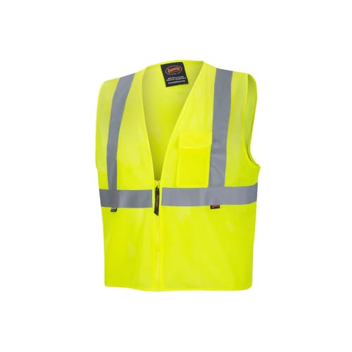 Pioneer Hi Vis Mesh Safety Vest for Men & Women - Reflective Tape - Class 2 - Traffic, Public Safety, Security - Yellow/Green - color: Yellow/Green, size: Medium