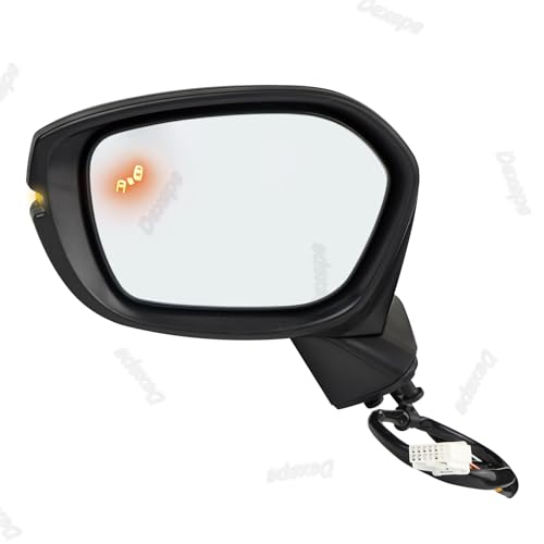 Driver Side Mirror Assembly Compatible with Honda Civic 2022-2025 Heated with Blind Spot Monitor, Turn Signal, Power Adjustable Glass Replace 76258T20A31 HO1320352 (8Pin Left) - style: 8pin Left