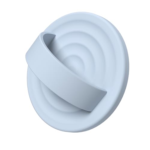 Magnetic Phone Grip Ring Holder, Liquid Silicone Magnet Cell Phone Grip Finger Loop, Compatible with Magsafe, Back of Phone for iPhone 17/16/15/14/13/12 Series, Baby Blue - color: Baby Blue