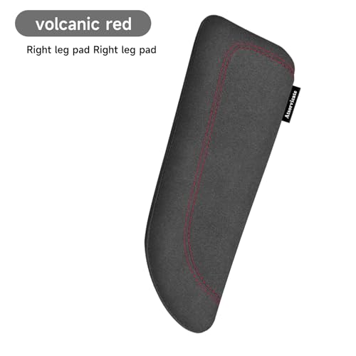 Italian Alcantara Style Fur Car Elbow Rest Pad - Universal Armrest & Knee Cushion - Thigh Support Comfort Pillow - color: Red Line Right