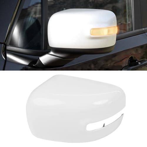 Moonlinks Compatible with Jeep Renegade Left Driver Side Mirror Cover Replacement 2015 2016 2017 2018 2019,White Left Side Clip-on Mirror Cap With Turn Signal Light Replaces for 5UW77TZZAA - color: Left White