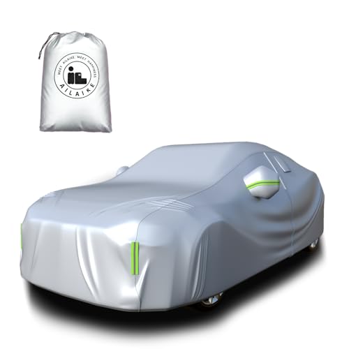 Car Cover Waterproof All Weather 10 Layers Full Car Cover Universal Heavy Duty Fit for Toyota Camry,Tesla Model 3,Honda Accord,Nissan Altima,Hyundai Sonata etc.(Silver, Fits Sedans up to 192") - color: Silver, size: Fits Sedans up to 192"