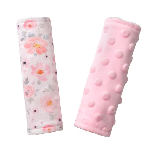 Car Seat Strap Covers for Babies Soft Car Seat Belt Covers, Mink Car Seat Straps Shoulder Pads for Boys and Girls, Flower - color: Flower