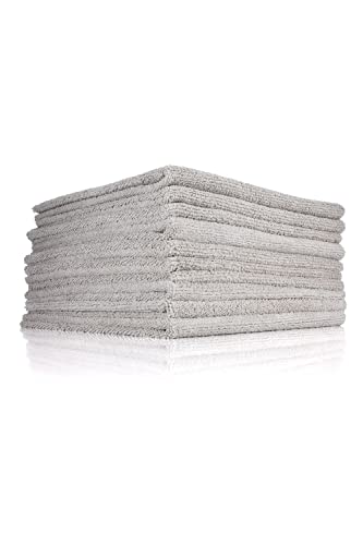 The Rag Company - Edgeless 300 - Microfiber Detailing Towels, Perfect for Removing Polishes, Sealants, and Glaze; Great for Interior Cleaning and Dirty Jobs; 300GSM, 16in x 16in, Ice Grey (10-Pack) - color: Ice Grey