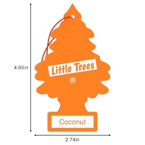LITTLE TREES Car Air Freshener | Hanging Tree Provides Long Lasting Scent for Auto and Home | 24 Air Fresheners |Coconut - color: Coconut