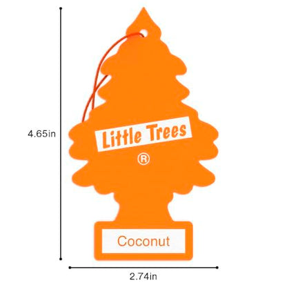 LITTLE TREES Car Air Freshener | Hanging Tree Provides Long Lasting Scent for Auto and Home | 24 Air Fresheners |Coconut - color: Coconut