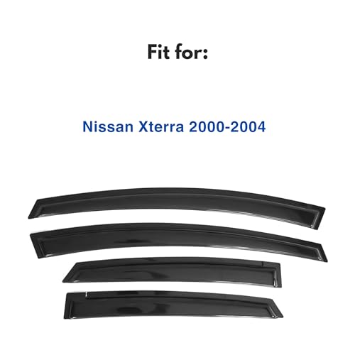 IG Window Visor for Nissan Xterra 2000-2004, Rain Guard Tape-On Extra Durable Sun Wind Side Vent Window Deflector, 2000 2001 2002 2003 2004 - size: 2000-2004 Xterra