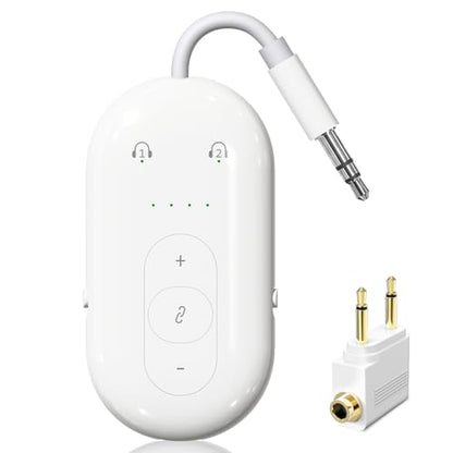 Airplane Bluetooth Adapter for Headphone Earphone, Bluetooth Audio Transmitter for TV, Transmitter Receiver 2 in 1 Dongle Work wih 3.5mm AUX Jacks for Speaker, Car, Gym