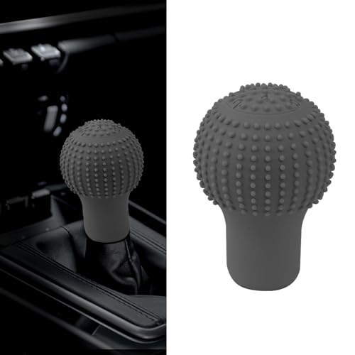 Car Gear Shift Knob Cover, Silicone Anti-Slip Auto Knob Gear Stick Protector, Elastic Silicone Car Automatic Shift Protector Cover for Men Women, Universal Car Interior Accessories for Most Models - color: K3 Grey