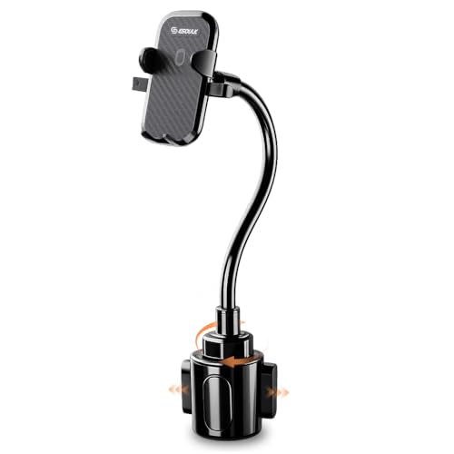 Car Cup Phone Holder, Car Phone Holder Cup Holder with 11” Long Arm, Goose Neck Cupholder Phone Holder, Adjustable Phone Holder for Car, Universal Cup Holder for Car, Cup Cradle
