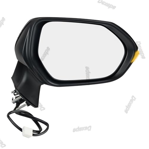 Passenger Side Mirror Assembly Compatible with Toyota Corolla 2020-2025 Heated with Turn Signal, Power Adjustable Glass Replace 8791012F80, TO1321394, 8791002926 Black (6Pin Right) - style: 6pin Right