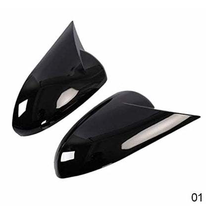 for Chevrolet Cruze 2009-2012 Side Wing Rear View Mirror Covers ABS Trim With OX Horn Car Styling (gloss black) - style: Black
