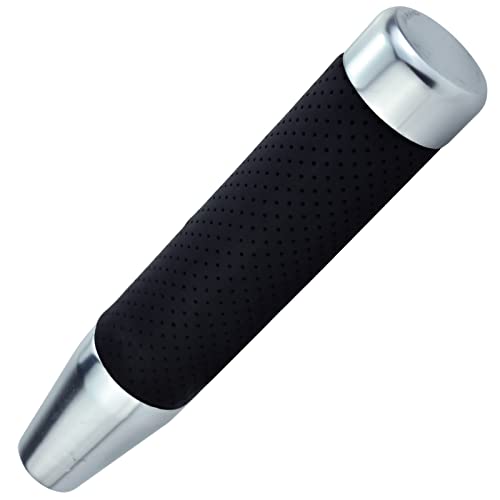 7" Long Weighted Gear Shifter Knob Leather Covered Alloy Car Stick Shift Lever Handle Fit Most Manual Vehicles, Silver - color: Silver