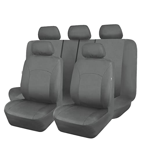 Flying Banner Car Seat Covers Front Seats Rear Bench Polyester car seat Protectors Easy installations Rear Bench Split Classic Man Lady Truck - color: Solid Gray