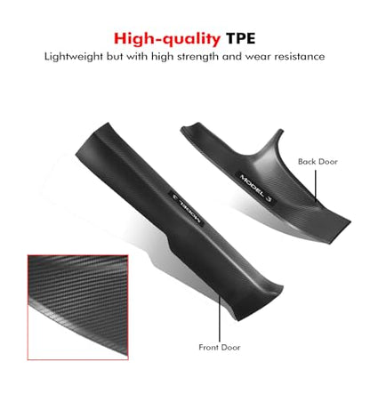 PM Auto Door Sill Trim Protector for Tesla Model 3 Highland 2023-2025 Accessories Scuff Plate Hallway Protector Vehicles Automotive Door Entry Guard Accessories 2025 2026 Refresh