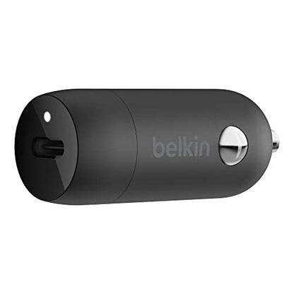 Belkin Boost↑Charge™ 30W Fast Car Charger, Compact Design w/USB-C Power Delivery Port, USB-C to Lightning Cable Included, Universal Compatibility for iPhone 14 Series, iPad, and More - Black - style: Charger + Lightning Cable