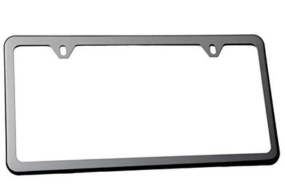 LFPartS Slim Style Polished Stainless Steel License Plate Frame Gunmetal Black Finish