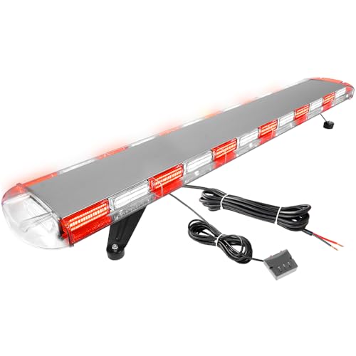ASPL 53 inch 260 LED Low Profile Rooftop Strobe Lights Bar High Intensity Emergency Warning Flashing Beacon Snow Plow Light Traffic Advisor Car Hazard Construction Roof Lights Bars (Red/White) - color: Red/White