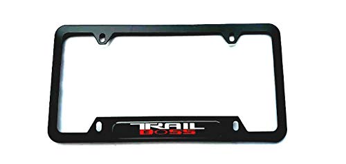 Stainless Steel Trail Boss Rust Free Sport License Plate Cover Frames Holder with Screw Caps for Chevrolet Trail Boss (1x Black) - color: 1x Black