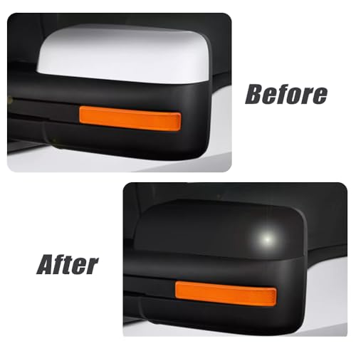 Riloer Side View Mirror Cover, 2 Packs Car Rearview Mirror Cover Cap, Side Wing Mirror Cover Cap Compatible with F-150 Limited 2013-2014 9L3Z17D743AA, 9L3Z17D742AA (Glossy Black) - color: Glossy Black